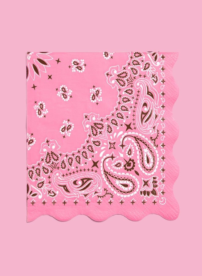 xo, Fetti Cowgirl Napkins – 24 Paper Napkins | Pink Bandana, Western Party, Bachelorette, Birthday, Glam Decor, Yeehaw, Country Chic - Image 5